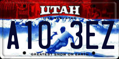 UT license plate A103EZ