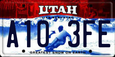 UT license plate A103FE