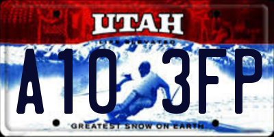 UT license plate A103FP