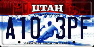 UT license plate A103PF