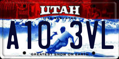 UT license plate A103VL