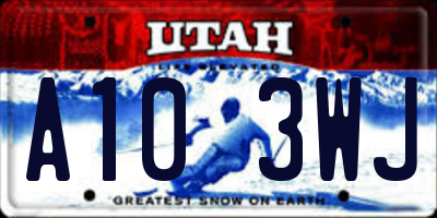 UT license plate A103WJ