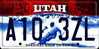 UT license plate A103ZL
