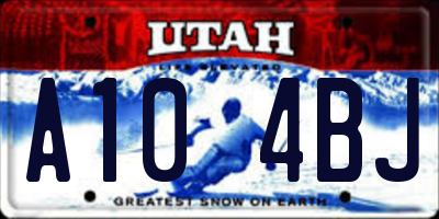 UT license plate A104BJ
