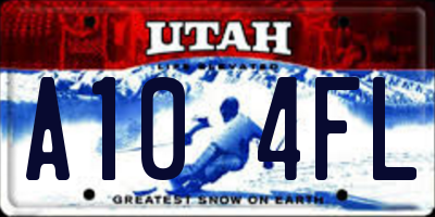 UT license plate A104FL