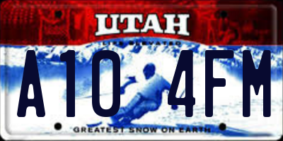 UT license plate A104FM