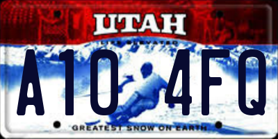 UT license plate A104FQ