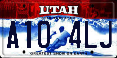 UT license plate A104LJ