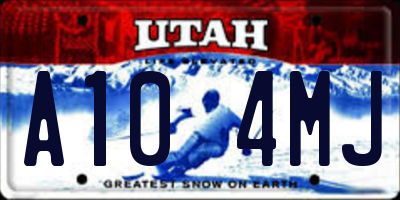 UT license plate A104MJ