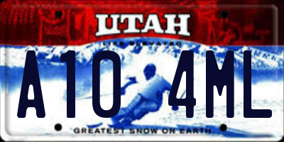 UT license plate A104ML