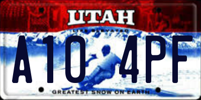 UT license plate A104PF