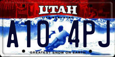 UT license plate A104PJ
