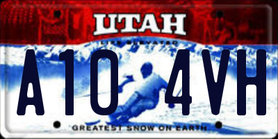 UT license plate A104VH