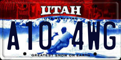 UT license plate A104WG