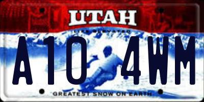 UT license plate A104WM