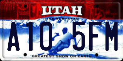 UT license plate A105FM