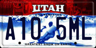 UT license plate A105ML