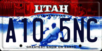 UT license plate A105NC
