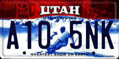 UT license plate A105NK