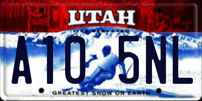 UT license plate A105NL