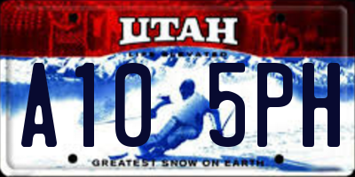 UT license plate A105PH