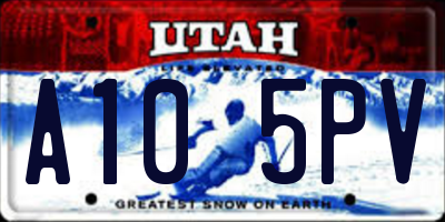 UT license plate A105PV
