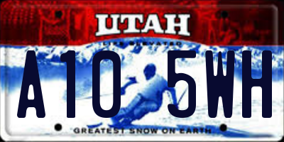 UT license plate A105WH