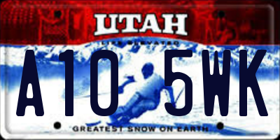 UT license plate A105WK