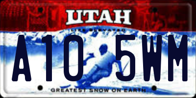 UT license plate A105WM