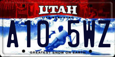 UT license plate A105WZ