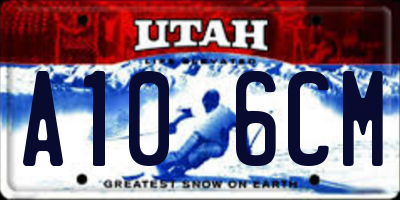 UT license plate A106CM