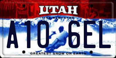 UT license plate A106EL