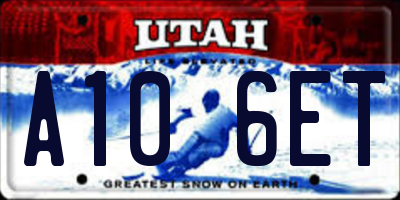 UT license plate A106ET