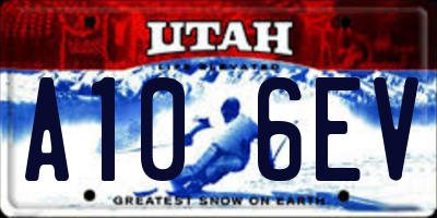 UT license plate A106EV