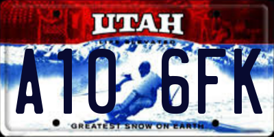UT license plate A106FK