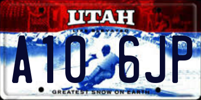 UT license plate A106JP
