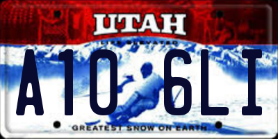 UT license plate A106LI