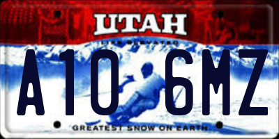 UT license plate A106MZ