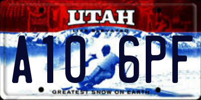 UT license plate A106PF