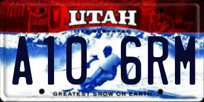 UT license plate A106RM