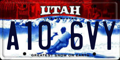 UT license plate A106VY