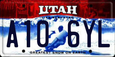 UT license plate A106YL