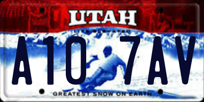 UT license plate A107AV