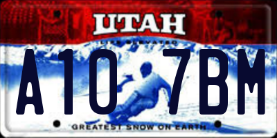 UT license plate A107BM