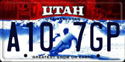 UT license plate A107GP