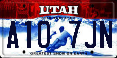 UT license plate A107JN