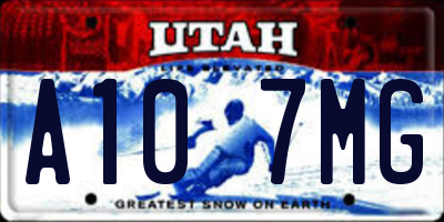 UT license plate A107MG