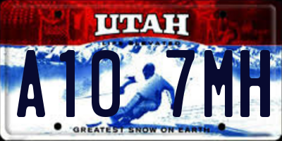 UT license plate A107MH