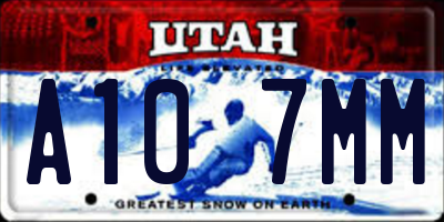 UT license plate A107MM