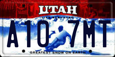 UT license plate A107MT